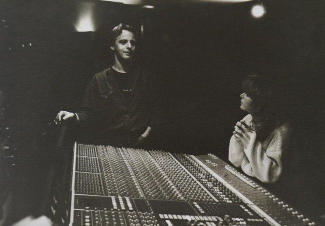 Thierry Rogen et Mylène Farmer - Enregsitrement de l'album L'autre... - 1990 - Photographe : Marianne Rosenstiehl