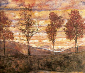 Egon Schiele - Quatre arbres