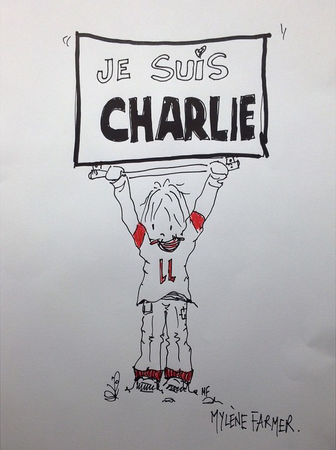 Dessin Je suis Charlie par Mylène Farmer