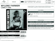 Mylène Farmer Lonely Lisa Bon de prcommande CD Maxi France