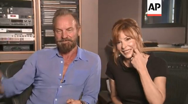 Sting et Mylène Farmer en interview aux Etats-Unis en septembre 2015