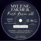 Mylène Farmer Fuck them all Maxi Vinyle Promo France