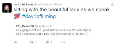 Tweet de Taylor Hickson le 28 octobre 2016