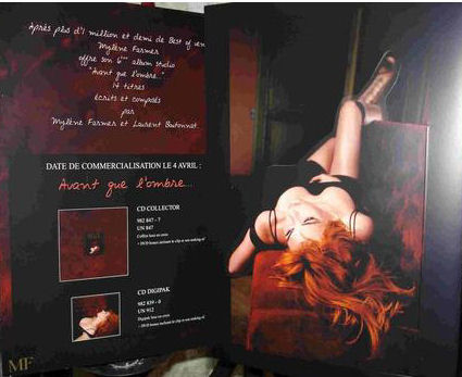 Mylène Farmer Avant que l'ombre... à Bercy Plan Promo 1