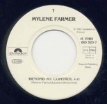 Mylène Farmer Beyond my control 45 tours Europe Pochette recto