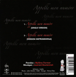  Mylène Farmer Appelle mon numéro CD Single France Pochette Verso