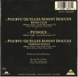 Moby & Mylène Farmer Pourvu qu'elles soient douces CD Maxi France Pochette Verso 