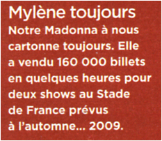 Mylène Farmer Télérama N°3039 09 avril 2008