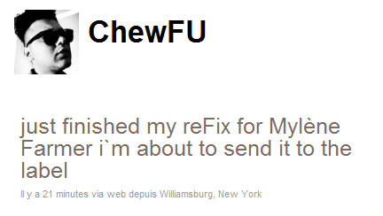 Chew Fu Twitter 25 octobre 2010