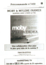 Mylène Farmer Moby Slipping away Crier la vie Bon de prcommande CD Single