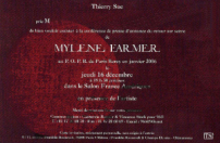 Mylène Farmer Avant que l'ombre... à Bercy Invitation conférence de presse
