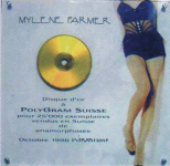 Mylène Farmer Double Disque d'or Suisse Anamorphosée