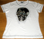 Mylène Farmer Merchandising Tour 2009 T-Shirt Skull Blanc Femme