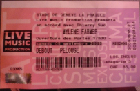 Mylène Farmer Tour 2009 Ticket