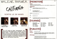 Mylène Farmer california Plan Promo France