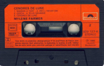 Mylène Farmer Cendres de lune Cassette France Premier Pressage