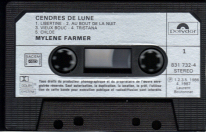 Mylène Farmer Cendres de lune Cassette France Troisième Pressage