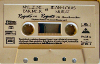 Mylène Farmer et Jean-Louis Murat - Regrets - Cassette Single Blanche - Label