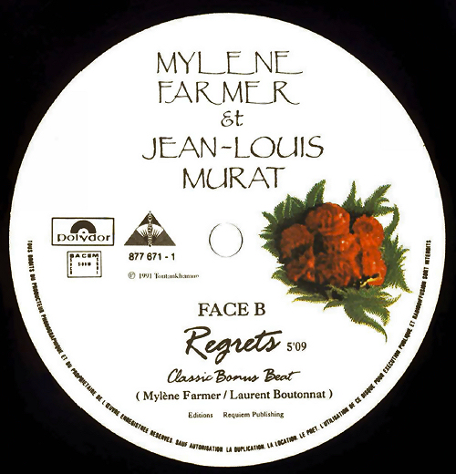 Mylène Farmer et Jean-Louis Murat - Maxi 45 Tours Regrets - Mylene.Net