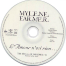 Mylène Farmer L'Amour n'est rien... CD Promo Remix France