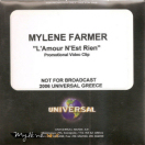 Mylène Farmer L'Amour n'est rien... DVD Promo Grèce