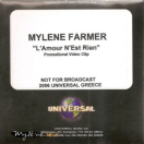 Mylène Farmer L'Amour n'est rien... DVD Promo Grce