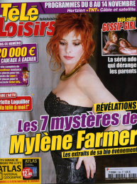 Mylène Farmer Presse Télé Loisirs Programmes du 08 au 14 novembre 2008