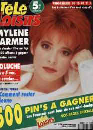 Mylène Farmer Presse Télé Loisirs Programmes du 15 au 21 juin 1991