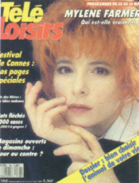 Mylène Farmer Presse Télé Loisirs Programmes du 20 au 26 mai 1989