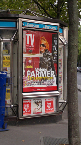 Mylène Farmer TV Magazine Campagne d'affichage Paris 14 juillet 2011