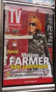 Mylène Farmer TV Magazine Campagne d'affichage Paris 14 juillet 2011