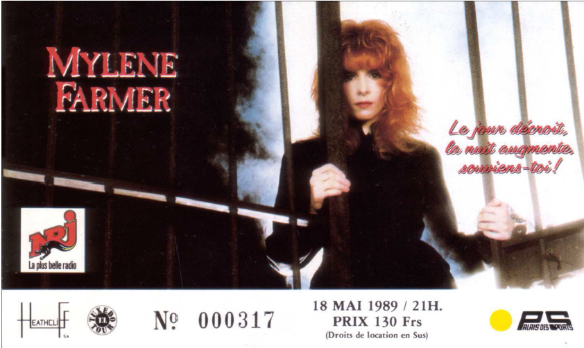 Mylène Farmer Tour 89 Billets