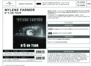 Mylène Farmer - N°5 on Tour - Bon de précommande pour le coffret collector et le double CD livre disque