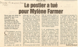 Mylène Farmer Presse Le Parisien 15 novembre 1991