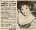 Mylène Farmer France Soir 29 juillet 1986