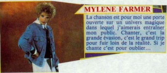 Mylène Farmer Girls 15 octobre 1986