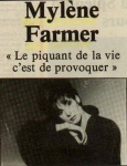 Mylène Farmer La Dépêche de Midi 24 Août 1986