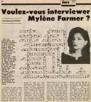 Mylène Farmer Le Parisien 11 janvier 1986