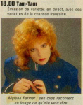 Mylène Farmer Télé Magazine 03 novembre 1986