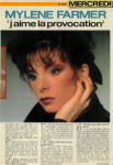 Mylène Farmer Télé Magazine 09 Août 1986