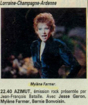 Mylène Farmer Télé POche 27 septembre 1986