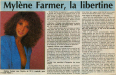 Mylène Farmer Presse La Charente Libre 25 mai 1987
