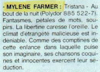 Mylène Farmer Paroles & Musique Mai 1987