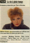 Mylène Farmer Télé Poche 30 Mars 1987