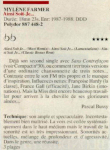 Mylène Farmer Presse Compact Septembre 1988