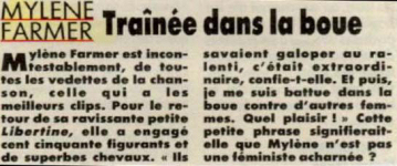 Mylène Farmer Presse Intimité 12 novembre 1988