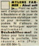 Mylène Farmer Presse L'Humanité Dimanche 02 juin 1988