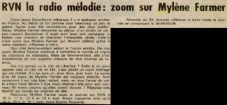 Mylène Farmer Presse La Voix du Nord 29 septembre 1988
