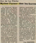 Mylène Farmer Presse Le Maine Libre 11 juillet 1988