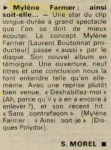 Mylène Farmer Presse Le Progrès 18 avril 1988